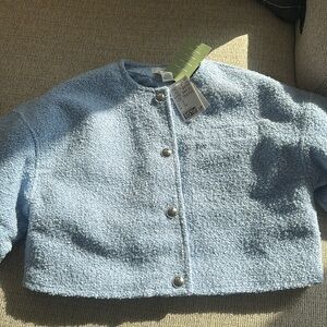 Boxy Blue Cropped Jacket